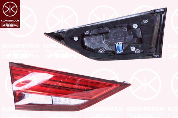 Tail Light Assembly, Right, Inner Section, LED, with bulb holder, AL, 8V5 945 076C (AUDI), 8V5945076C (AUDI)