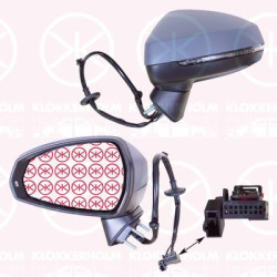 Exterior Mirror, Left, for electric mirror adjustment, Number of pins: 8, Heatable, w/primer, Aspherical, 8V0 857 527D GRU (AUDI), 8V0857535E (AUDI), 8V1 857 409F 9B9 (AUDI), 8V1 857 409T 9B9 (AUDI), 8V1857409AA9B9 (AUDI)