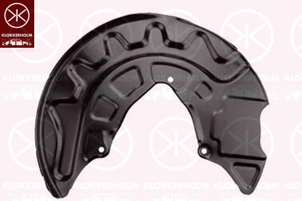 Splash Guard, brake disc, Front Axle Left, for brake disc diameter [mm]: 340, Brake System: TRW, 5Q0 615 311F (AUDI), 5Q0615311F (VW), 5Q0615311F (SKODA)