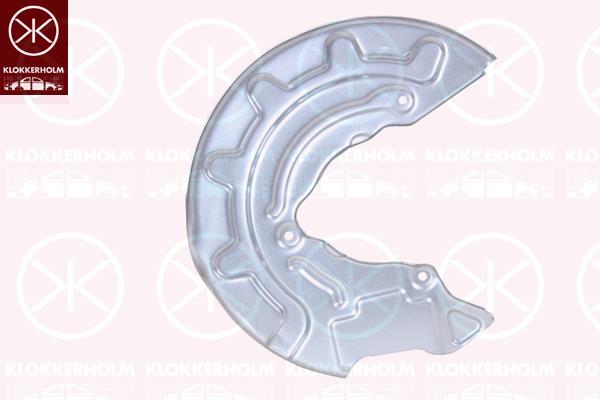 Splash Guard, brake disc, Front Axle Right, for brake disc diameter [mm]: 276, Brake System: CONTI TEVES, Zinc-coated, 5Q0 615 312D (AUDI), 5Q0615312D (VW), 5Q0615312D (SKODA)