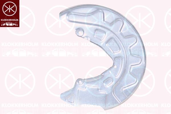 Splash Guard, brake disc, Front Axle Left, for brake disc diameter [mm]: 288, for brake disc diameter [mm]: 312, Brake System: TRW, Zinc-coated, 5Q0 615 311G (AUDI), 5Q0615311G (VW), 5Q0615311G (SKODA)