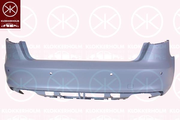 Bumper, w/primer, 5-drs, Rear, with hole(s) for parking distance control, 8V4 807 067A GRU (AUDI)