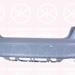 Bumper, w/primer, 5-drs, Rear, with hole(s) for parking distance control, 8V4 807 067A GRU (AUDI)