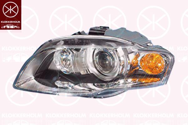 Headlight, Left, Illuminance [lx]: 27.5, Bi-Xenon, without control unit for Xenon, with motor for headlamp levelling, D1S (gas discharge tube), AL, 8E0941029BM (AUDI)