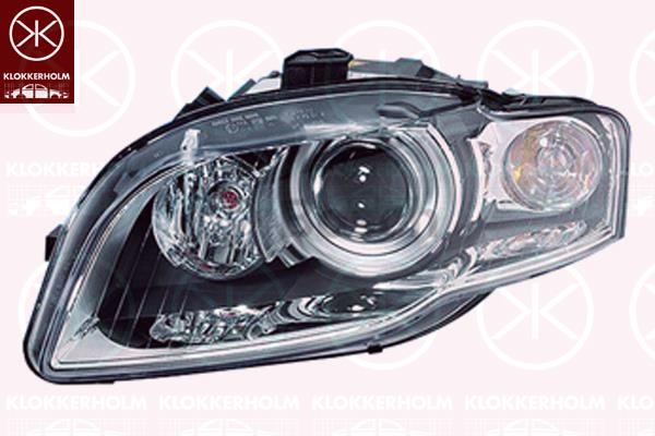 Headlight, Right, Illuminance [lx]: 27.5, Bi-Xenon, with dynamic bending light, without control unit for Xenon, with motor for headlamp levelling, D1S (gas discharge tube), AL, 8E0941030BP (AUDI)