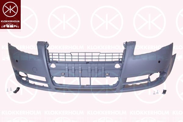 Bumper, w/primer, Front, with hole(s) for parking distance control, 8E0 807 105B (AUDI), 8E0 807 105B GRU (AUDI)