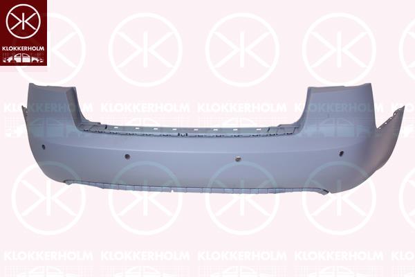 Bumper, w/primer, Rear, with hole(s) for parking distance control, 8E5 807 303A GRU (AUDI), 8E5 807 511 (AUDI)