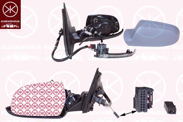 Exterior Mirror, for vehicles with drive assistance system, Left, Number of pins: 16, Electronically foldable, with memory, with indicator, w/primer, Heatable, Aspherical, Complete Mirror, 8K0857535F (AUDI), 8F0 857 535E (AUDI), 8K0 949 101D (AUDI), 8F0 857 527B GRU (AUDI), 8K1 857 409AJ (AUDI), 8K1857409AJ01C (AUDI)