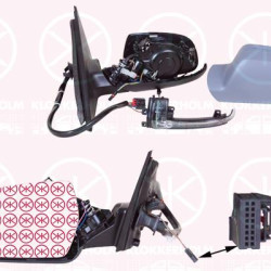 Exterior Mirror, for vehicles with drive assistance system, Left, Number of pins: 16, Electronically foldable, with memory, with indicator, w/primer, Heatable, Aspherical, Complete Mirror, 8K0857535F (AUDI), 8F0 857 535E (AUDI), 8K0 949 101D (AUDI), 8F0 857 527B GRU (AUDI), 8K1 857 409AJ (AUDI), 8K1857409AJ01C (AUDI)