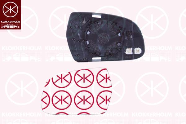 Mirror Glass, exterior mirror, Right, Heatable, Number of pins: 2, Aspherical, 8K0857536F (AUDI), 8K0857536G (AUDI), 3117210, 8F0 857 536C (AUDI), 8K0857536E (AUDI)