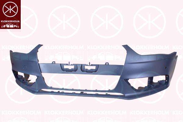 Bumper, w/primer, Front, with hole(s) for parking distance control, 8K0 807 065B GRU (VW)