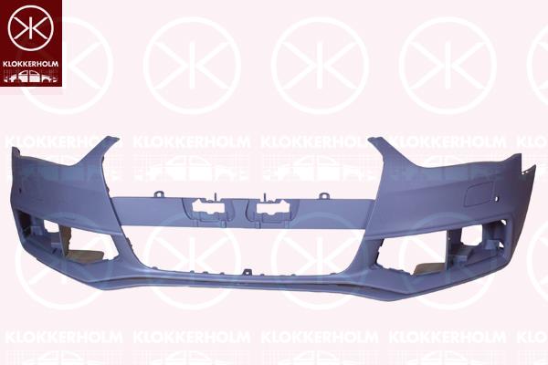 Bumper, w/primer, S-LINE, Front, with hole(s) for parking distance control, with hole(s) for washer nozzle, 8K0 807 065 F GRU (VW)