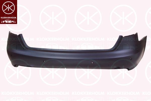 Bumper, w/primer, Rear, with hole(s) for parking distance control, not for trim level: S-LINE, 8K5 807 303A GRU (VW)