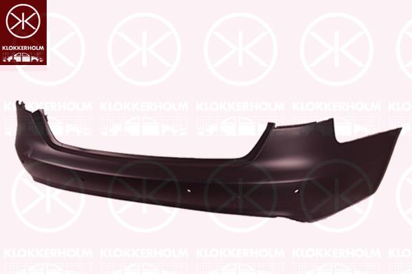 Bumper, w/primer, Rear, with hole(s) for parking distance control, not for trim level: S-LINE, 8K5 807 067A GRU (VW)