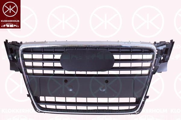 Radiator Grille, Cast Iron Grey, chrome, 8K0 853 651 1QP (AUDI), 8K0 853 651 E 1QP