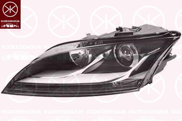 Headlight, H7/H7, with motor for headlamp levelling, AL, Left, Housing Colour: Aluminium, Illuminance [lx]: 17.5, 8J0 941 003 (AUDI)