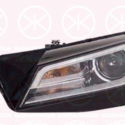 Headlight, Left, Bi-Xenon, with daytime running light (LED), without LED control unit for daytime running-/position ligh, without control unit for Xenon, Number of light functions: 6, with motor for headlamp levelling, H8, PWY24W, AL, 8S0941005 (AUDI), 8S0941043 (AUDI), 8S0941043C (AUDI), 8S0941043F (AUDI)