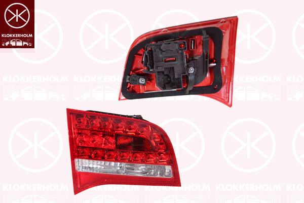 Tail Light Assembly, Left, LED, with bulb holder, Inner Section, Valeo, 4F9 945 093E (VAG), 4F9 945 093E (AUDI)