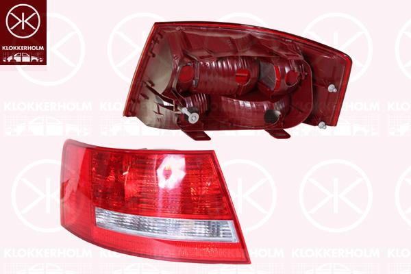 Tail Light Assembly, without bulb holder, Left, 4F5 945 095D (AUDI), 4F5 945 095L (AUDI)