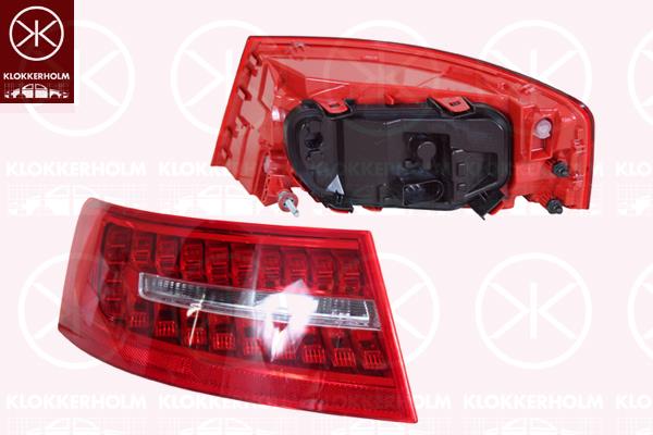 Tail Light Assembly, Right, LED, with bulb holder, Outer section, Valeo, 4F5 945 096AB (VAG), 4F5 945 096AB (AUDI), 4F5 945 096J (AUDI), 4F5945096AC (AUDI)