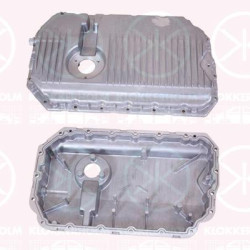 Oil Sump, Aluminium, with bore for oil-level sensor, 06E 103 604F (AUDI), 06E 103 604G (VW)