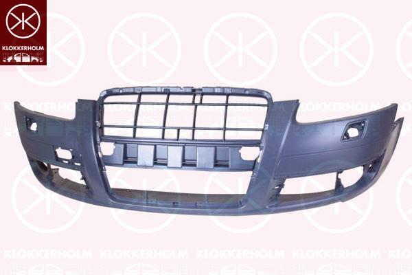 Bumper, Front, with hole(s) for washer nozzle, not for trim level: S-LINE, w/primer, 4F0 807 105A GRU (AUDI), 4F0898101 Y7W (AUDI), 4F0898101 Y9B (AUDI), 4F0898101 Z9Y (AUDI), 4F0898101A Y7W (AUDI), 4F0898101A Y9B (AUDI), 4F0898101A Z9Y (AUDI)