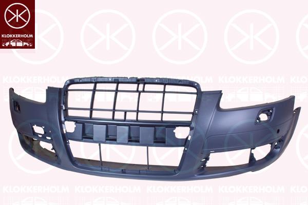 Bumper, Front, with hole(s) for parking distance control, with hole(s) for washer nozzle, not for trim level: S-LINE, w/primer, 4F0898101A Y7W (AUDI), 4F0898101A Y9B (AUDI), 4F0898101A Z9Y (AUDI), 4F0 807 105C GRU (AUDI)