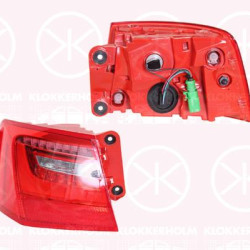 Tail Light Assembly, LED, Right, Outer section, with bulb holder, Valeo, 4G5945096A (AUDI), 4G5945096G (AUDI)