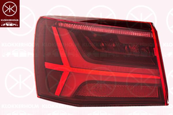 Tail Light Assembly, Left, Outer section, LED, Valeo, 4G9 945 095E (AUDI), 4G9945095E (AUDI)