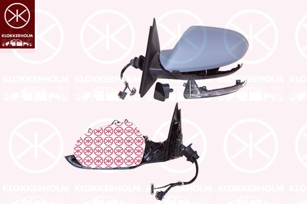 Exterior Mirror, Left, Number of pins: 12, Number of pins: 2, Electronically foldable, for vehicles with lane keeping assist, Heatable, Aspherical, w/primer, 4G0 857 535B (AUDI), 4G5 949 101A (AUDI), 4G5949101B (AUDI), 4G0 857 527B GRU (AUDI), 4G1 857 409AA (AUDI), 4G1 857 409AA 01C (AUDI), 4G1 949 145 (AUDI)