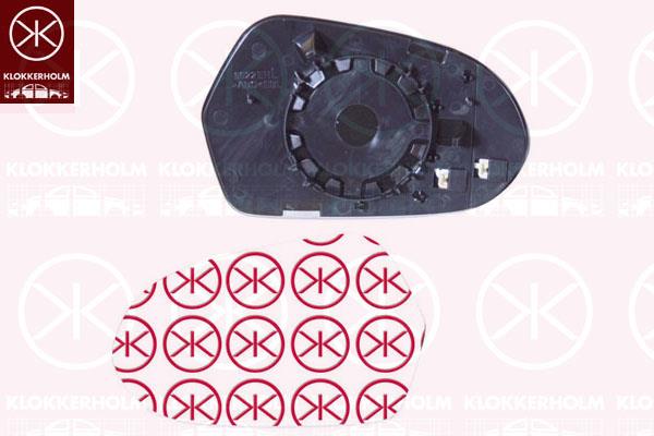 Mirror Glass, exterior mirror, Aspherical, Heatable, Left, Number of pins: 2, 4G0 857 535B (AUDI), 4G0857535B (AUDI)