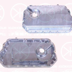 Oil Sump, Lower Section, with bore for oil-level sensor, Steel, 06E103600H (VW), 06E103600H (AUDI)