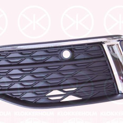 Ventilation Grilles, bumper, chrome/black, Right Front, with hole(s) for parking distance control, 4K0 807 648 C 2ZZ (AUDI)