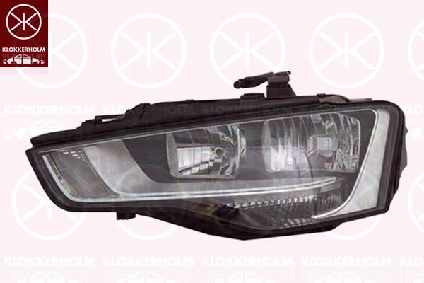 Headlight, Left, H7/H7, with motor for headlamp levelling, AL, 8T0 941 003AR (AUDI), 8T0 941 003BA (AUDI)