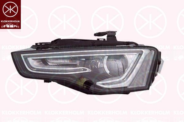 Headlight, Left, Illuminance [lx]: 17.5, Bi-Xenon, without control unit for Xenon, with motor for headlamp levelling, D3S/H7, AL, 8T0 941 753 (AUDI)