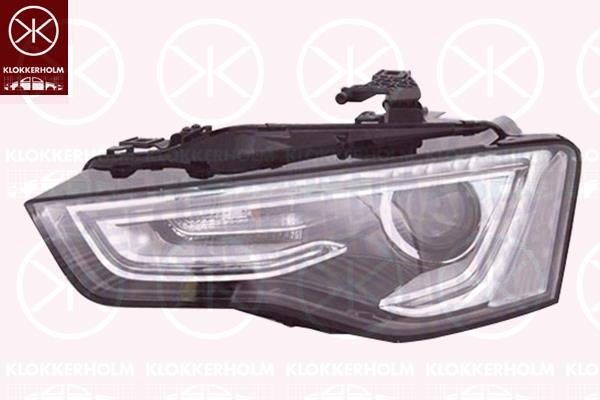 Headlight, Right, Illuminance [lx]: 17.5, Bi-Xenon, without control unit for Xenon, with motor for headlamp levelling, D3S (Gas Discharge Lamp), PWY24W, AL, 8T0 941 044 (AUDI)