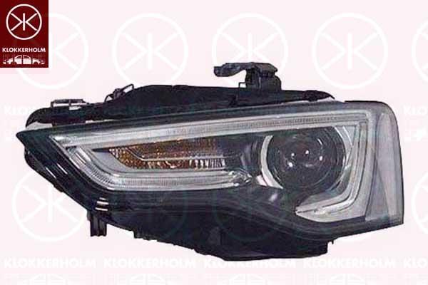 Headlight, Left, Bi-Xenon, Housing Colour: black, without control unit for Xenon, with motor for headlamp levelling, D3S (Gas Discharge Lamp), PWY24W, AL, 8T0941043C (AUDI)