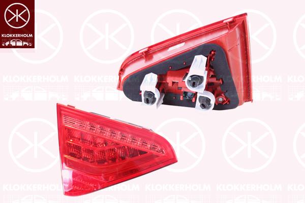 Tail Light Assembly, Right, Inner Section, LED, with bulb holder, AL, 8T0945094C (AUDI)