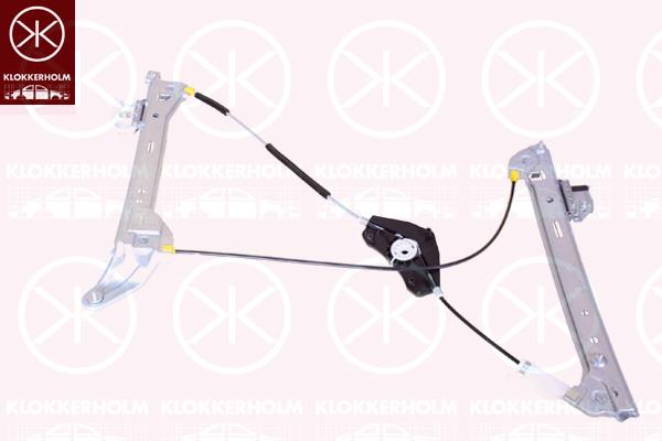 Window Regulator, 2-dr, without electric motor, Electric, Right Front, 8F0 837 462B (AUDI), 8F0 837 462C (AUDI), 8F0 837 462D (AUDI)