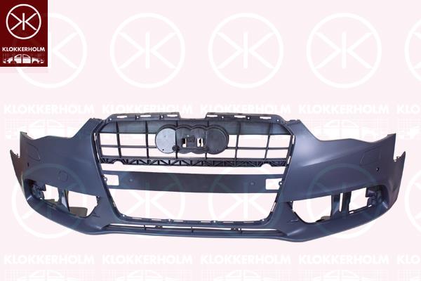 Bumper, w/primer, S-LINE, Front, with hole(s) for parking distance control, with hole(s) for washer nozzle, 8T0 807 065 F GRU (AUDI)