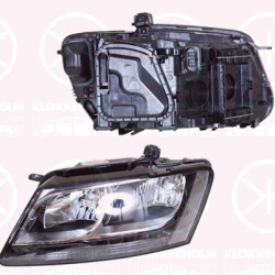 Headlight, Right, Illuminance [lx]: 17.5, H7/H7, with motor for headlamp levelling, Valeo, 8R0 941 004AM (AUDI)