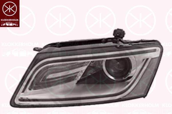 Headlight, Right, Bi-Xenon, with cornering light, with motor for headlamp levelling, without control unit for Xenon, Valeo, 8R0 941 754 (AUDI), 8R0 941 754C (AUDI)