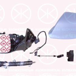 Exterior Mirror, Left, Electronically foldable, with memory, Number of pins: 17, with indicator, Heatable, w/primer, Aspherical, Complete Mirror, 4L0949101B (AUDI), 4L0949133 (VW), 8R0857527GRU (AUDI), 8R0857535E (AUDI), 8R1857409L (AUDI), 8R1857409L01C (AUDI)