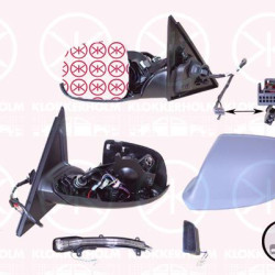 Exterior Mirror, Left, Heatable blind spot mirror, Electronically foldable, with memory, Number of pins: 17, with indicator, Heatable, w/primer, Aspherical, Complete Mirror, 4L0949101B (AUDI), 4L0949133 (VW), 8R0857535E (AUDI), 8R1857409L (AUDI), 8R1857409L01C (AUDI), 8R0857527AGRU (AUDI), 8R1949145A (VW)