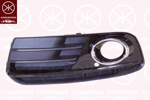 Ventilation Grilles, bumper, chrome/black, Right Front, with hole(s) for fog lights, 8R0 807 682 J BJI (AUDI)