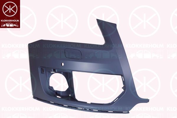 Bumper, Right Front, with hole(s) for parking distance control, with hole(s) for washer nozzle, 8R0 807 108C GRU (AUDI)