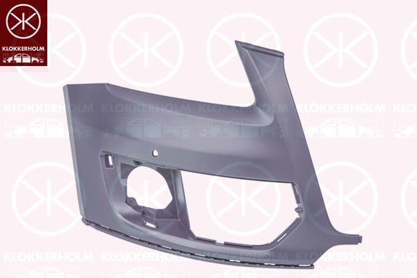 Bumper, Right Front, with hole(s) for parking distance control, 8R0 807 108B GRU (AUDI)