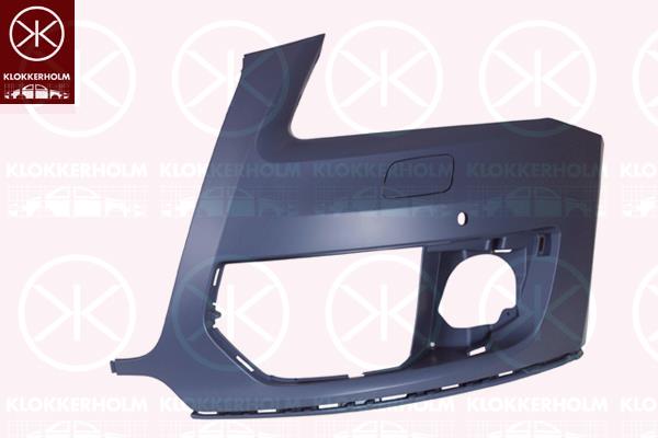 Bumper, Left Front, with hole(s) for parking distance control, with hole(s) for washer nozzle, 8R0 807 107C GRU (AUDI)