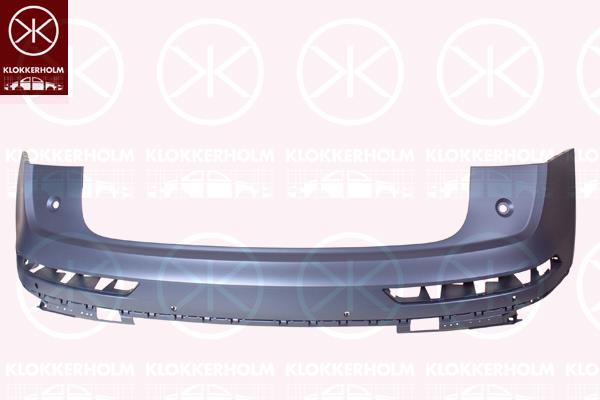 Bumper, w/primer, Rear, with hole(s) for parking distance control, Number of bores: 4, 80A 807 067 A GRU (AUDI)