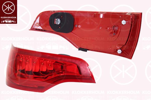 Tail Light Assembly, LED, with bulb holder, Right, 4L0945094F (AUDI), 4L0945094L (AUDI)